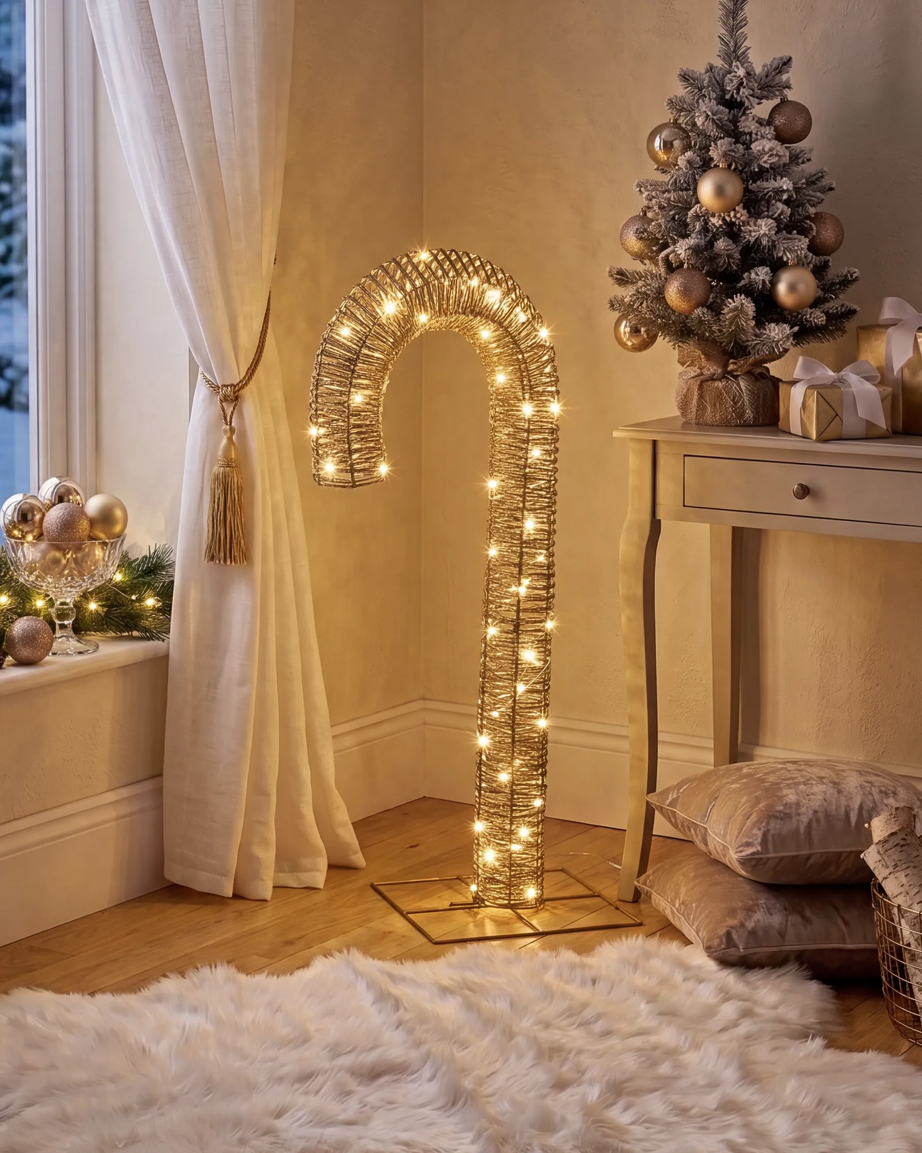Decorazione per esterni LED HOLMAVIK 74 cm Bastoncino di zucchero Oro_1015741