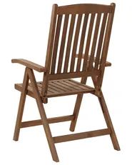 Set of 6 Garden Chairs with Cushions AMANTEA Acacia Wood Off-White_879803