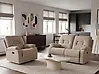 Manual Recliner Living Room Set 3 Seater BERGEN Fabric Taupe