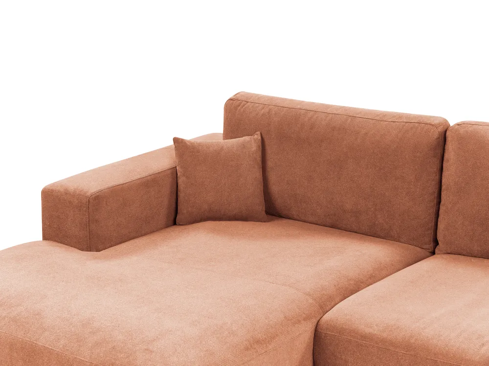 Corner Sofa 3 Seater LOFOTEN Fabric Light Red Right Hand_943477