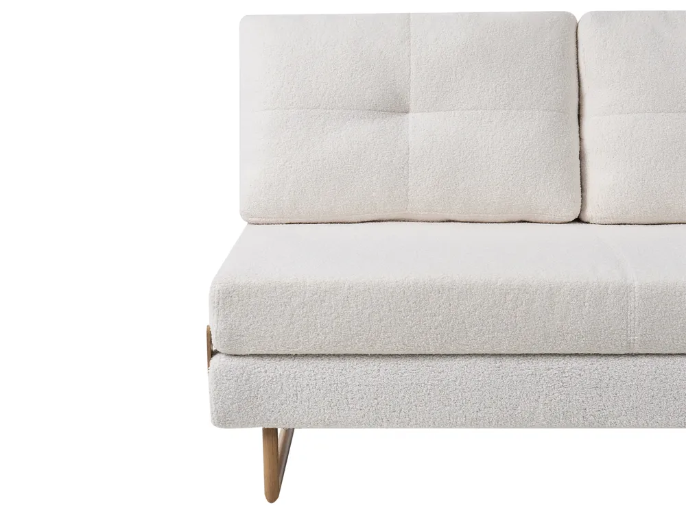 Sofa Bed 3 Seater JERSLEV Boucle Off-White_1013028