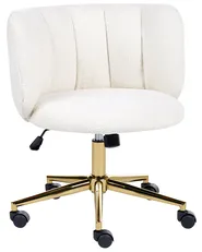 Sedia da scrivania PELORA Bouclé Bianco_1085768