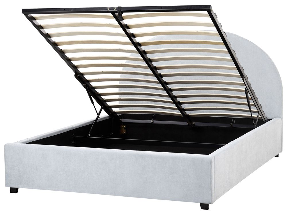 Ottoman Bed VAUCLUSE Chenille Light Blue 140 x 200 cm (EU Double)