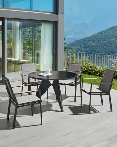 Set of 4 Garden Chairs Black BUSSETO