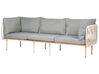 Gartensofa Aluminium weiß 3-Sitzer Auflagen grau SENISE_928060