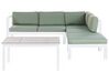 5 Seater Garden Aluminium Corner Sofa Set White and Green MESSINA_929567