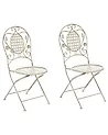 Set of 2 Garden Chairs BIVIO Folding Metal Off-White