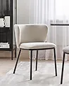 Set of 2 Dining Chairs MINA Fabric Off-White