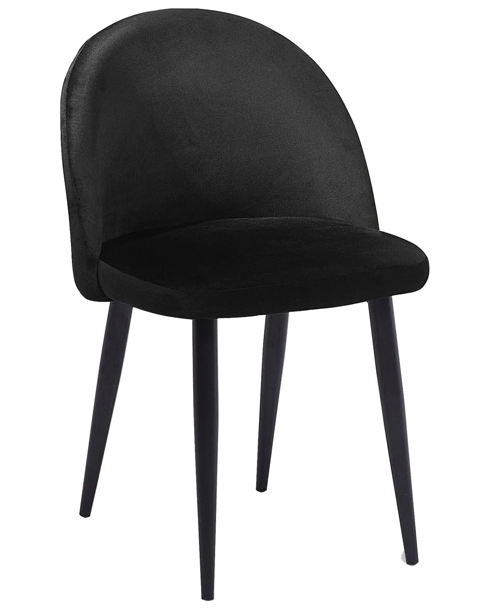 Set of 2 Dining Chairs VISALIA Velvet Black_711020