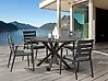 Garden Dining Table MALETTO 120 cm 120 cm Glass Black