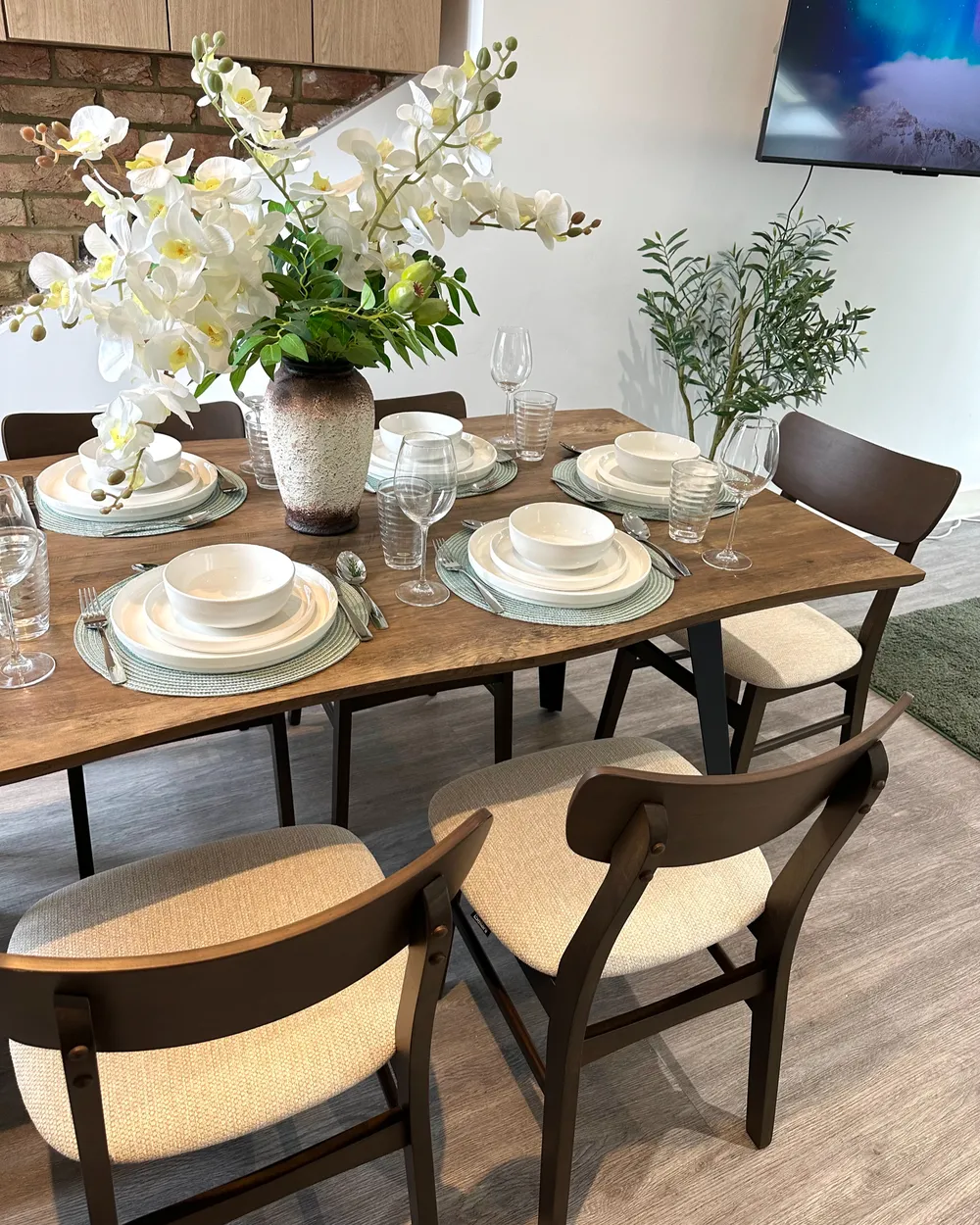 Dining Table WITNEY Dark Brown 160 cm 90 cm_1022299