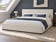 Cama Bouclé MIRANDE 180 x 200 cm Blanco crema_1183981