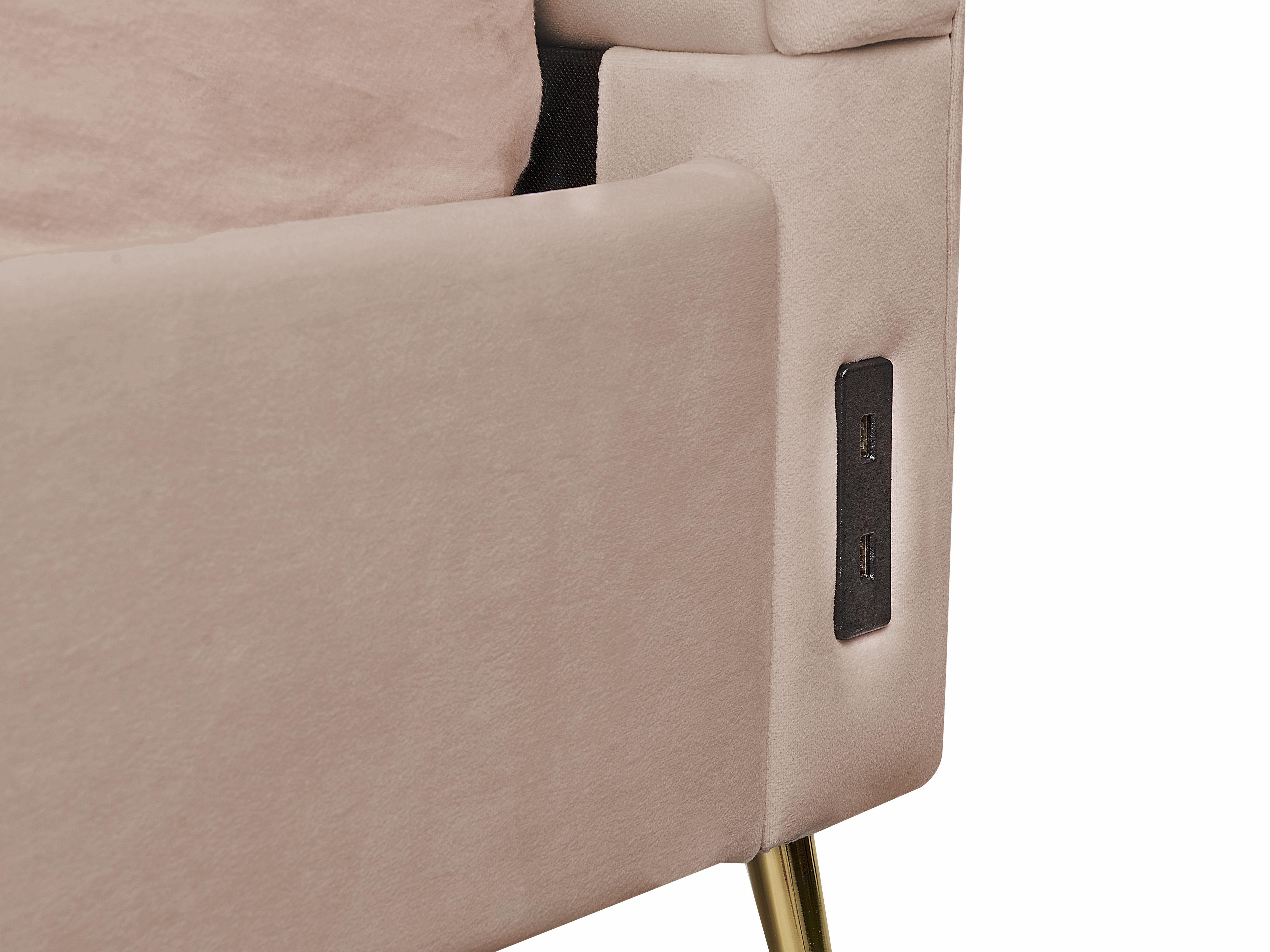 Bett mit Lattenrost Samtstoff MIRIBEL 180 x 200 cm Taupe_870594