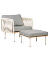 Fauteuil avec ottoman de jardin gris SENISE_928073