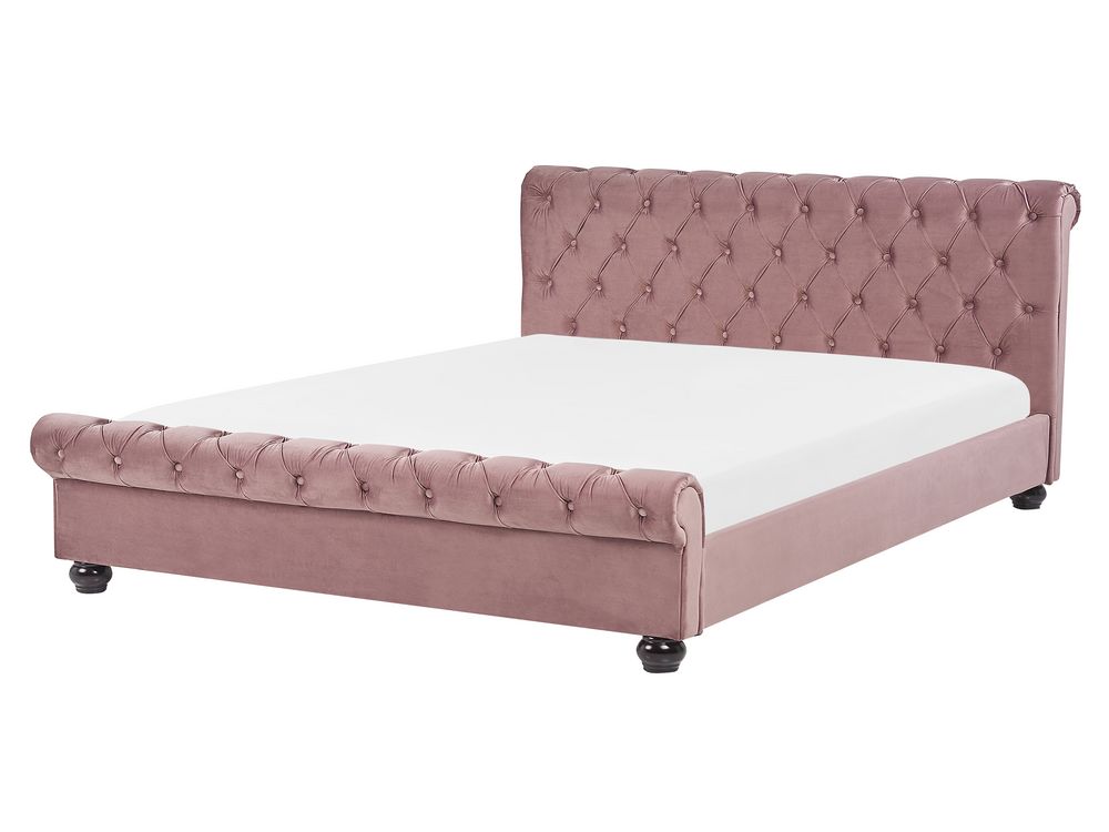 Bed Velvet AVALLON 160 x 200 cm (EU King Size) Pink