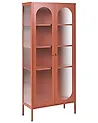 Glass Display Cabinet FOXTON 80 cm Metal Golden Brown