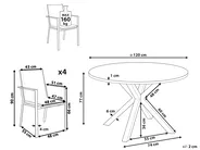 Set da pranzo da giardino 4 posti MALETTO/BUSSETO Metallo Bianco_956922