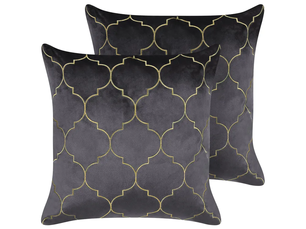2 Federe Cuscini Boho 45x45 Cm - Beige E Nero, Con Nappe E Cerniera Invisibile, Per Divano E Letto