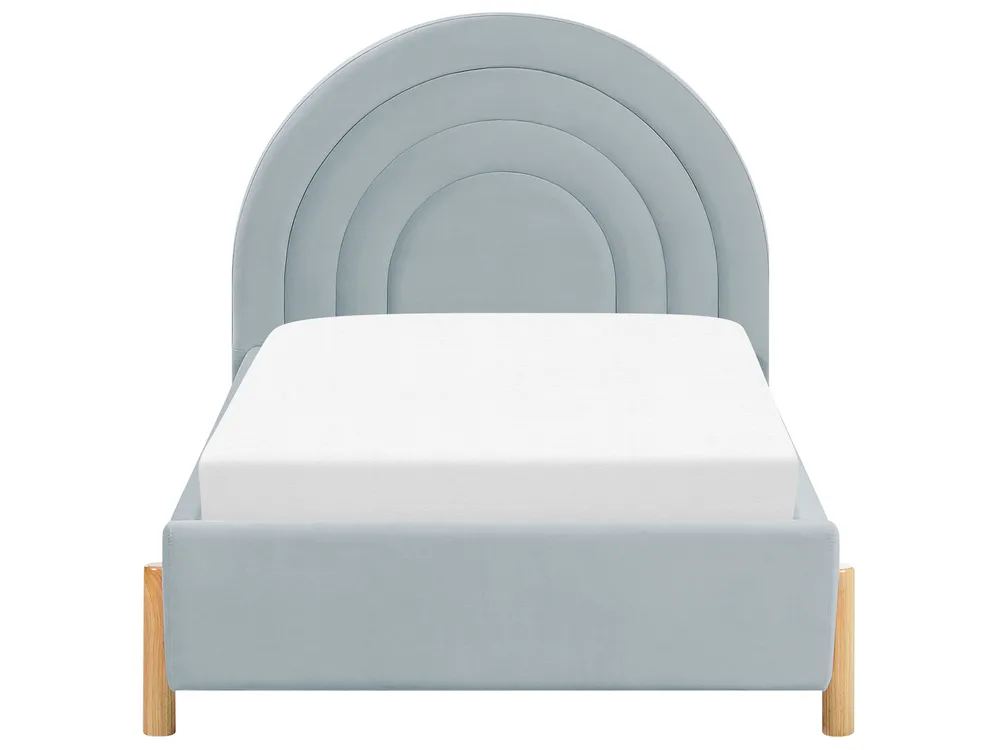 Kids Bed Velvet ANET 90 x 200 cm (EU Single) Light Blue_876988