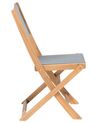 Conjunto de 2 sillas de jardín de madera de acacia clara/gris CESANA_716851