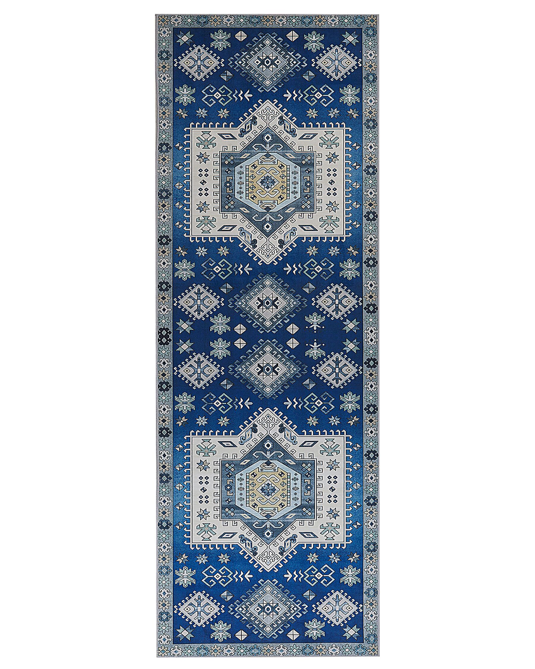 Koberec 80 x 200 cm modrý/béžový PARVAKADLI_831580