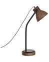 Schreibtischlampe Mango Holz dunkelbraun / schwarz 62 cm Glockenform KOLAR_877777