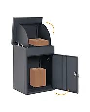 Paketbox SCALEA 44 cm 35 cm Metall Grafitgrå_1187141