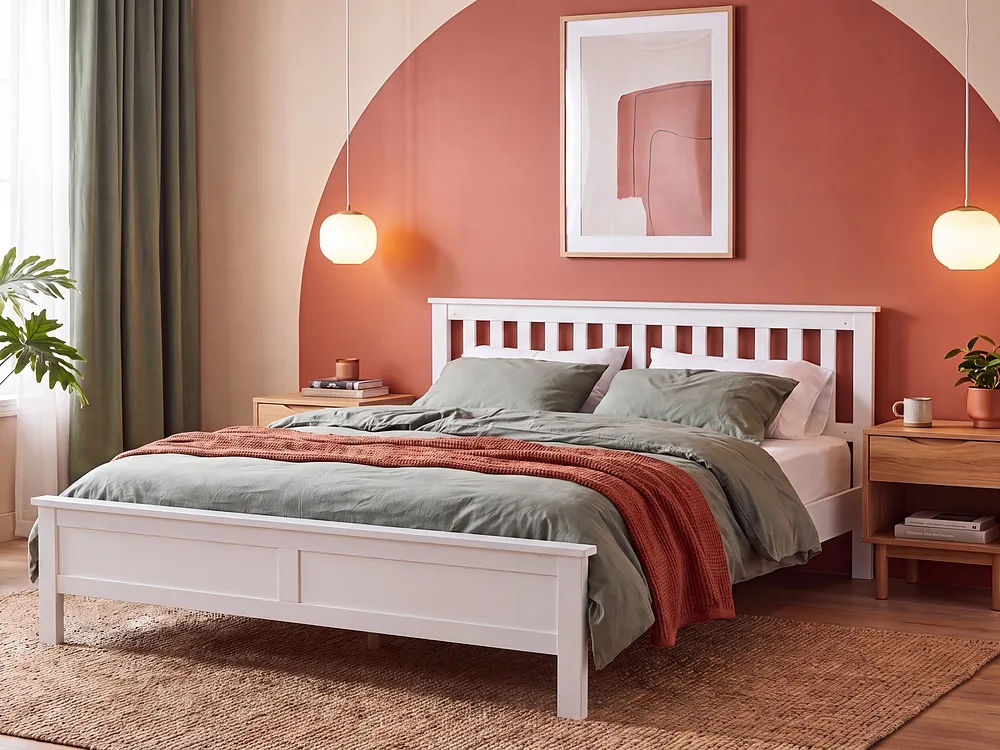 Bed Pine Wood MAYENNE 180 x 200 cm (EU Super King) White_1151348