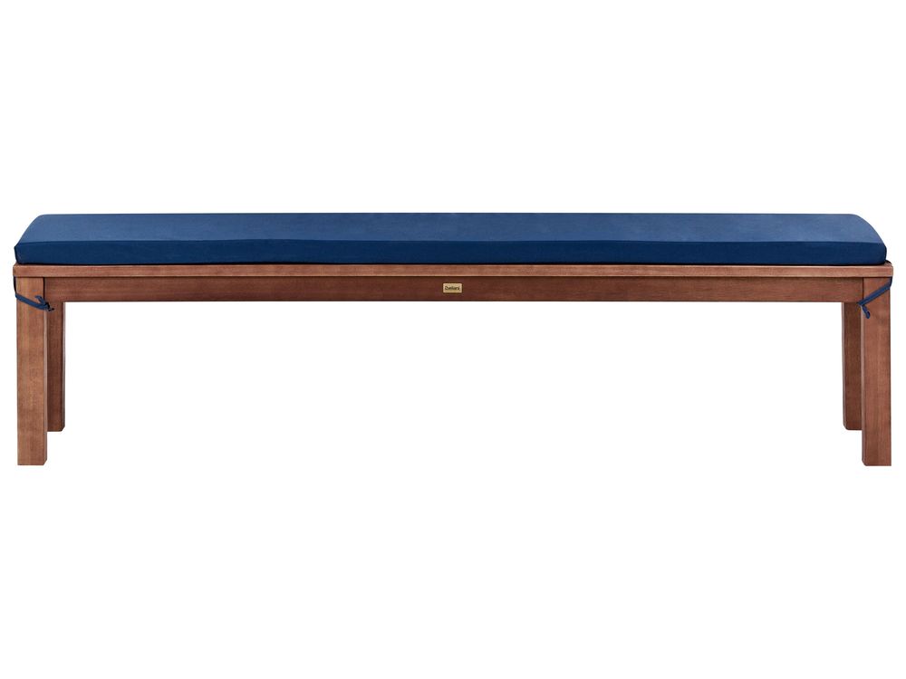 Garden Bench with Cushion MONSANO 170 cm Eucalyptus Wood Blue