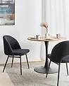 Set of 2 Dining Chairs ONAGA Boucle Black