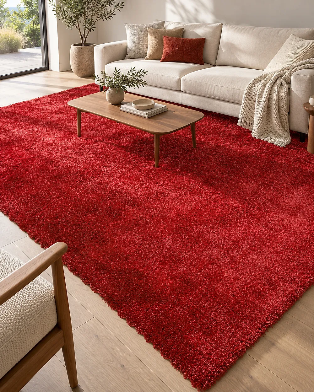 Shaggy-Teppich EVREN Rot 200 x 300 cm
