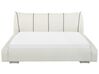 Biela kožená posteľ 180 x 200 cm NANTES_676