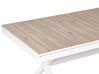 Mesa de jardín extensible de aluminio madera clara y blanco 184/242 x 90 cm FANES_928647