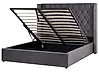 Ottoman Bed LUBBON Velvet Grey 160 x 200 cm (EU King Size)