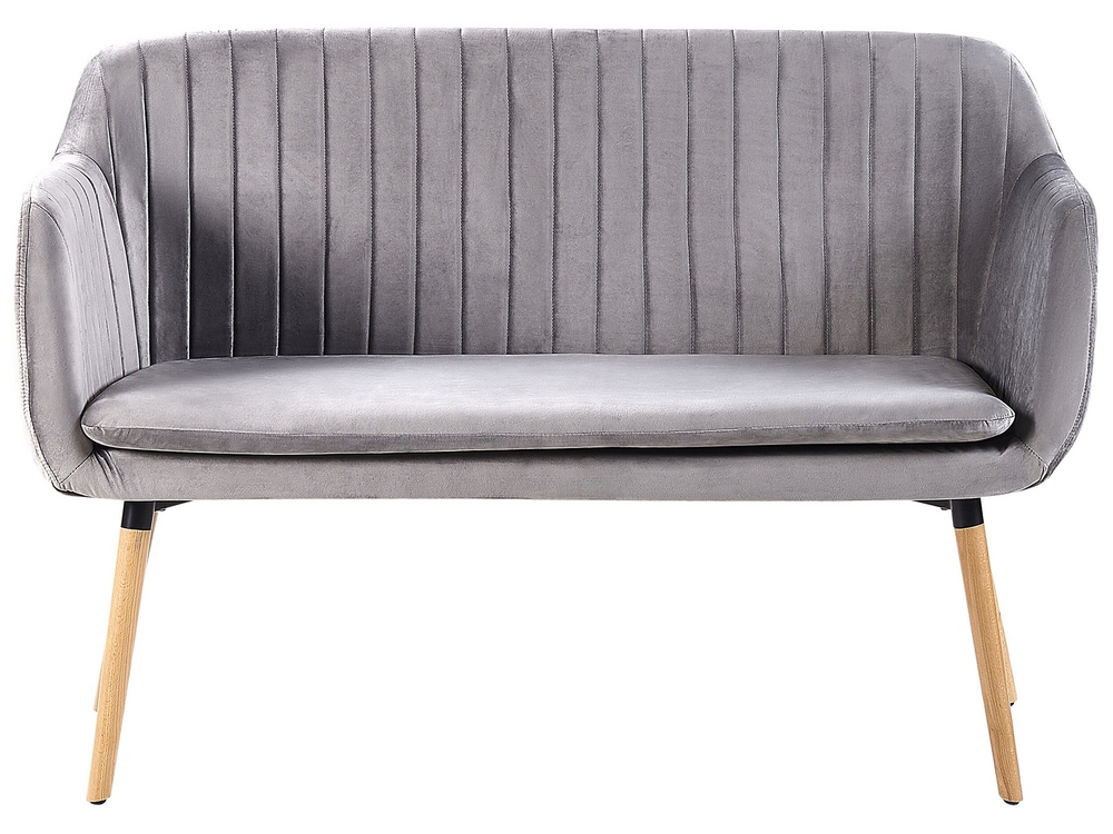 2 Seater Velvet Kitchen Sofa Grey TABY Beliani.no