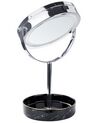 Kosmetické LED zrcadlo ø 26 cm stříbrné/černé SAVOIE_847893