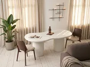 Garden Dining Table SIRMIONE 200 cm 110 cm Terrazzo Effect White_1052918