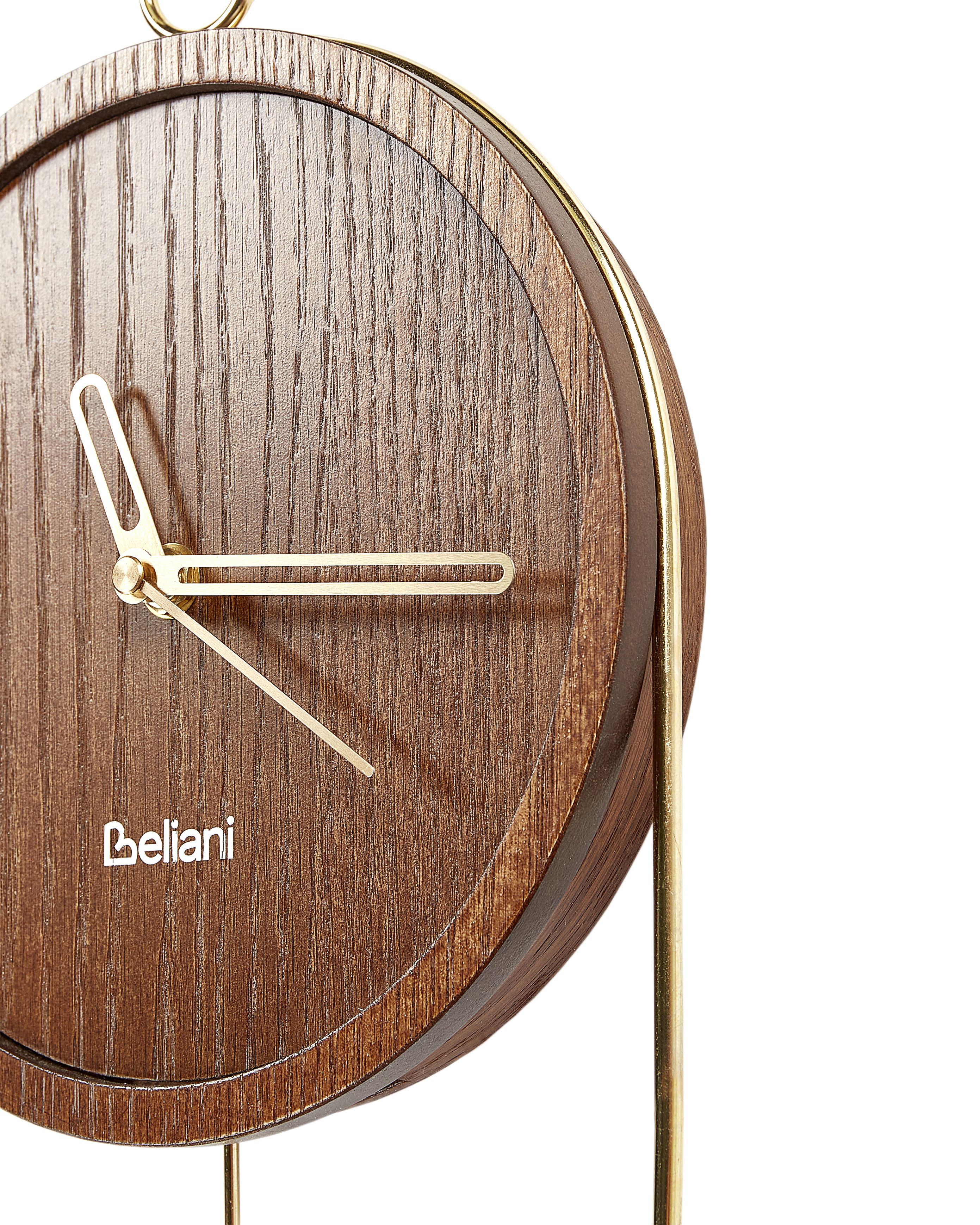 Wall Clock 20 x 45 cm Dark Wood SIERRE Beliani.co.uk