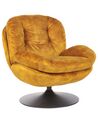 Fotel obrotowy welurowy żółty NOLVIK_923280