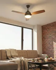 Ventilatore a soffitto con luce MANSALA con telecomando LED Marrone scuro_1032171