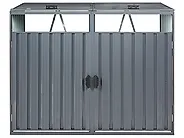 Abrigo duplo para caixote do lixo 2x240 L PERINALDO Metal Cinzento grafite_1185257