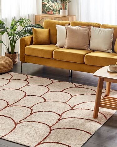 Teppe 200 x 200 cm bomull beige/brun AVDAN