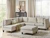 5 Seater Left Hand Modular Fabric Corner Sofa with Ottomane Light Beige UNSTAD_925407