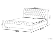 Bett mit Lattenrost Samtstoff AVALLON 140 x 200 cm Grau_743680