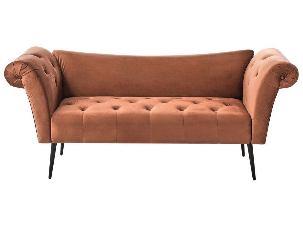 Chaise Longue NANTILLY Velvet Golden Brown