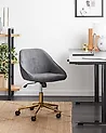 Desk Chair BARDSDALE Velvet Dark Grey