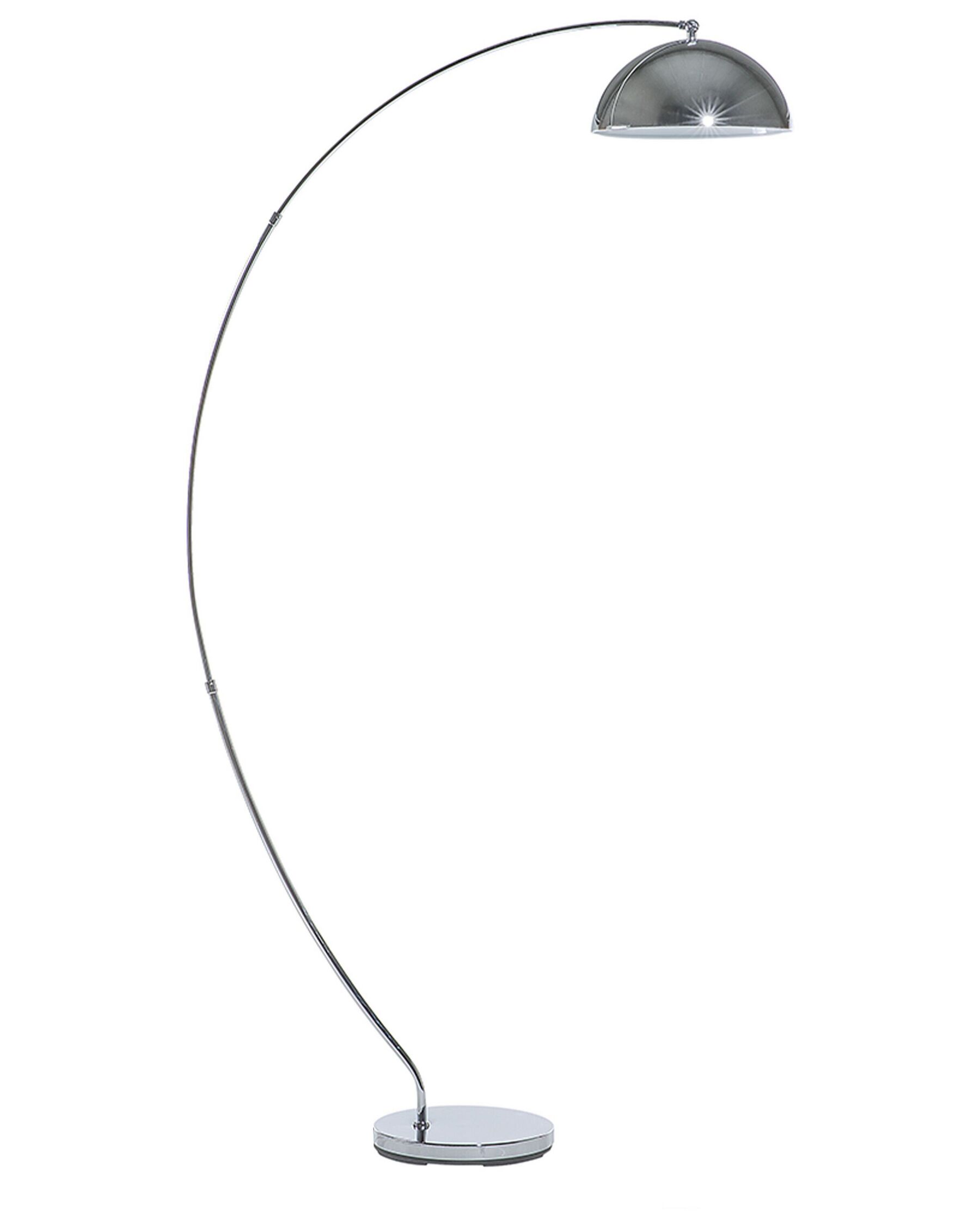 Lámpara de pie de metal plateado/negro 188 cm KAMA_673481