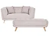 Sofa 2 Seater HABO with Ottoman Fabric Taupe