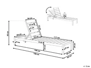 Sun Lounger NARDO Reclining Metal Black/ Silver_862934