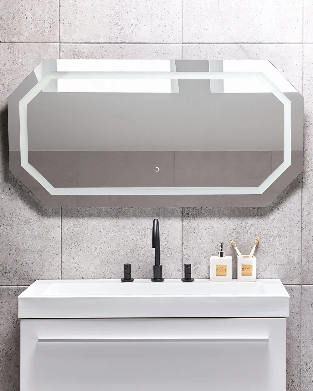 LED Bathroom Mirror LOCMARIAQUER 120 cm 60 cm Silver_863037